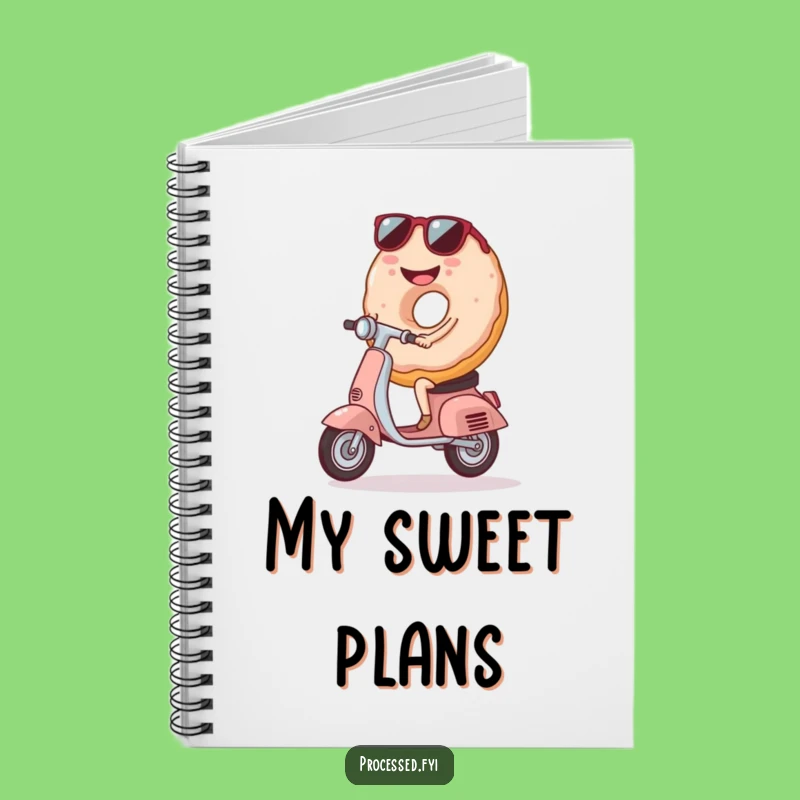 Funny Donut Scooter Notebook - Ride with Your Ideas in Style!