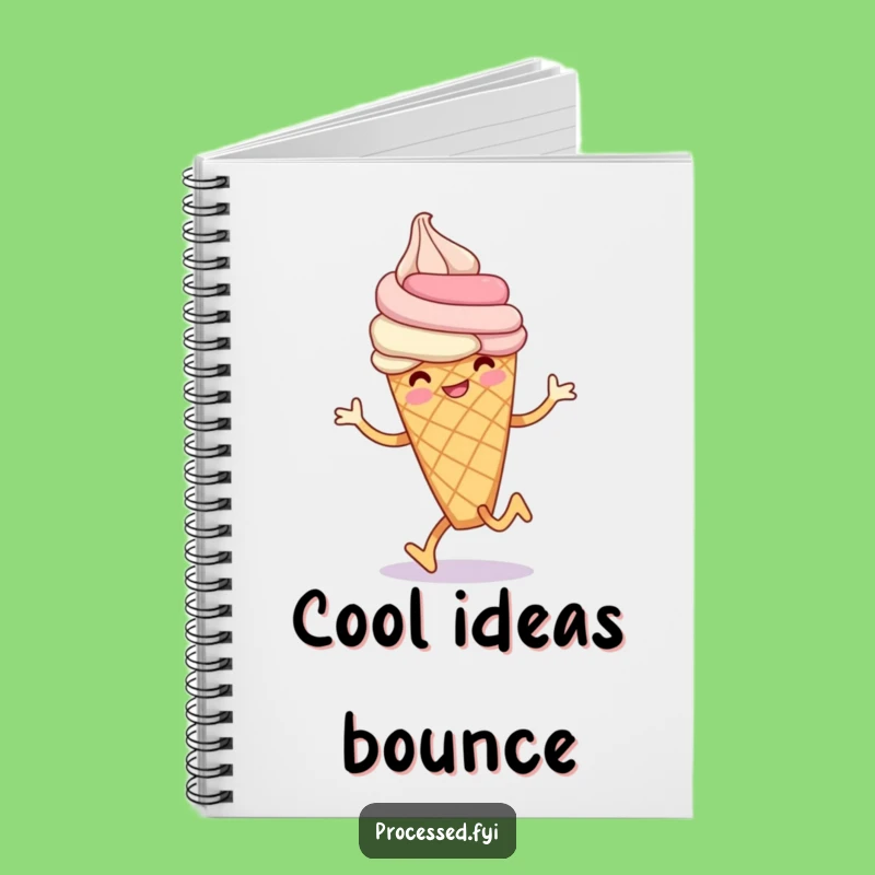 Funny Ice Cream Hop Notebook: Smiling Cone Journal Gift