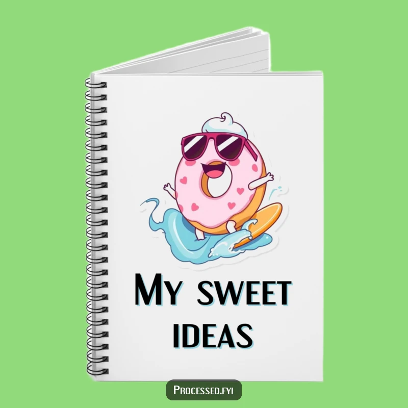 Funny Joyful Donut Surfer Notebook: Jot Down Ideas with Sweet Style!