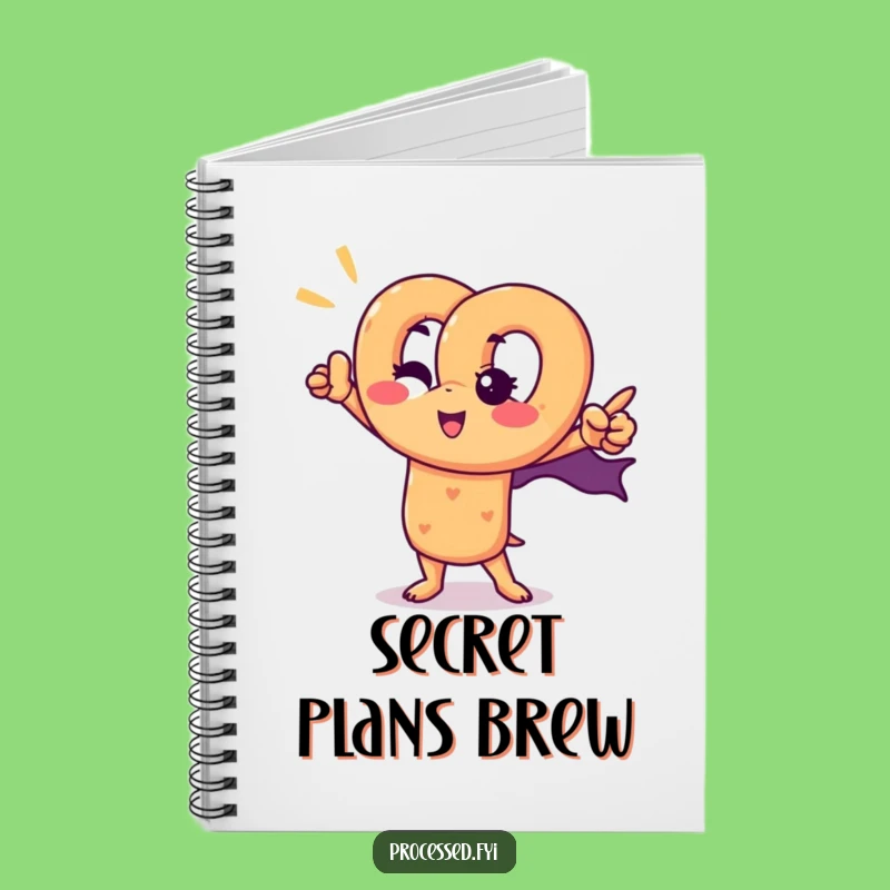 Funny Pretzel Superhero Notebook: Winking Snack Hero Journal