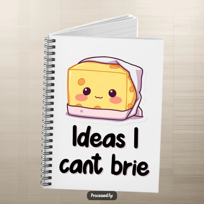 Funny Shy Cheese Notebook: A blushing block of cheese with a shy smile, peeking from its wrapper amongst notes.