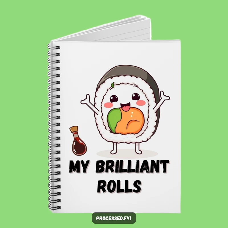 Funny Sushi Wave Notebook: Jot Down Notes with a Cheerful Sushi Companion
