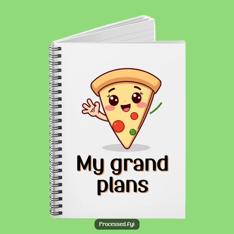 Funny Pizza Notebook: Happy Slice Waving Pepperoni Hand - Journaling Fun Gift