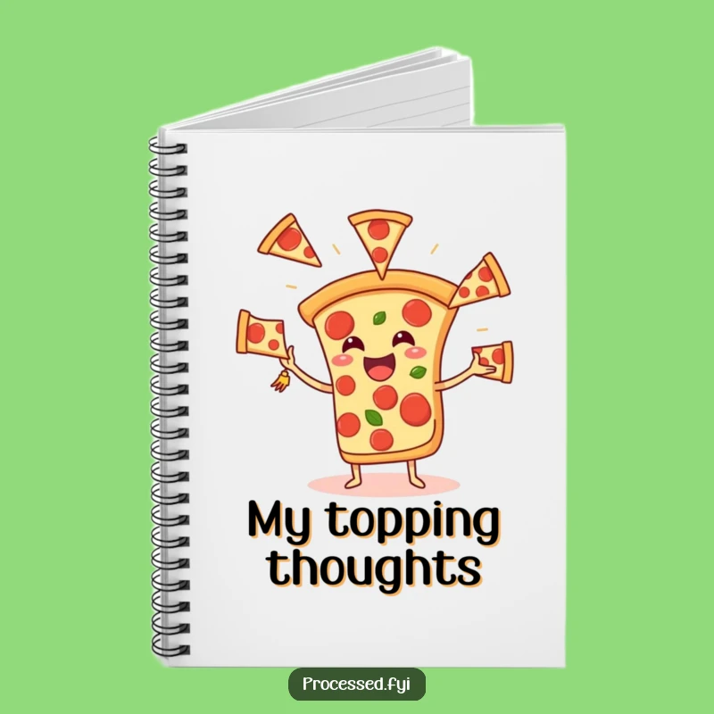 Funny Pizza Juggling Pepperoni Notebook - Hilarious Journal for Foodie Thoughts!
