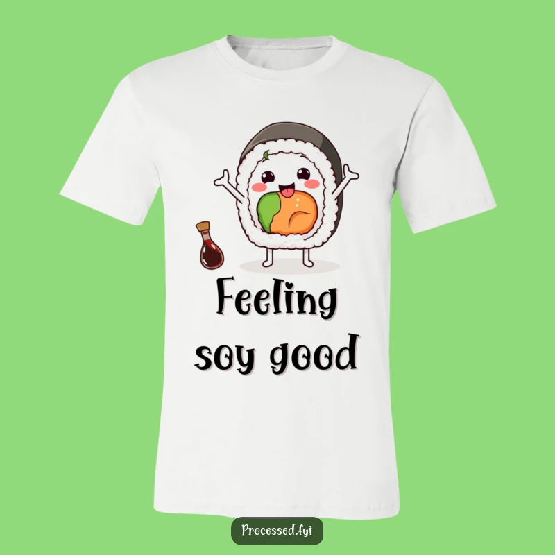 Funny Sushi Wave T-Shirt: Wearable Happiness with a Cheerful Sushi Roll
