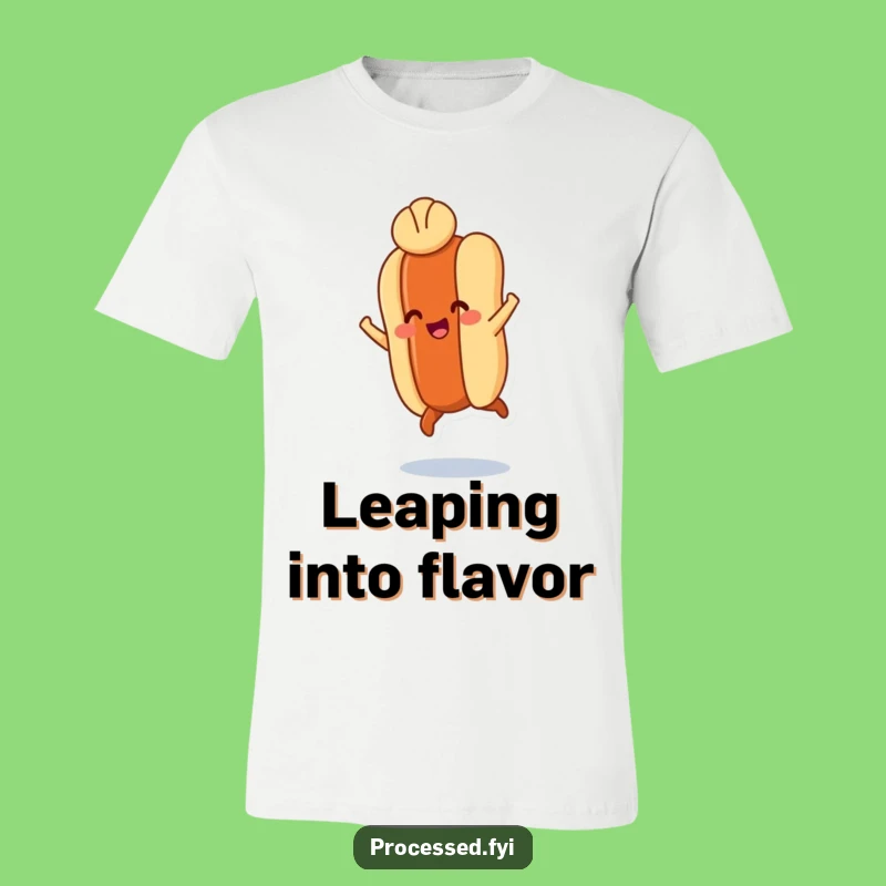 Funny Hot Dog Leap Tee: Wear Your Joyful Wiener Energy