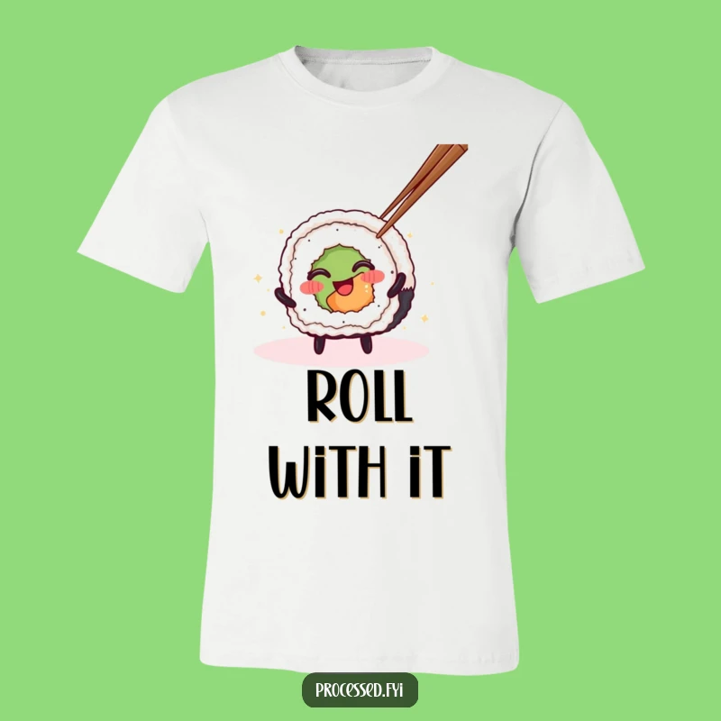 Funny Sushi Roll T-Shirt: Cute Spinning Character Tee, Ideal Funny Gift!