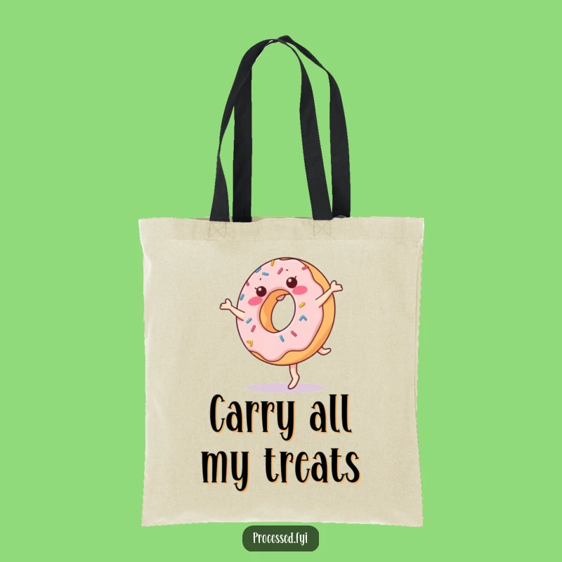 Funny Donut Cartwheel Tote Bag: Carry Your Day with Sprinkle Fun