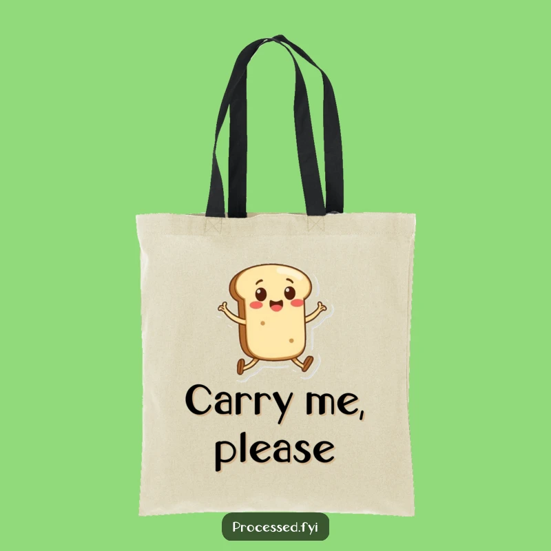 Funny Bread Roll Skipping Tote Bag - Cheerful Carb Companion for Delightful Errands