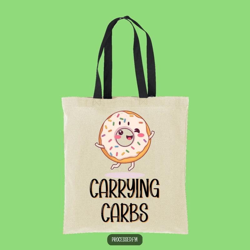 Funny Giddy Donut Cartwheel Tote Bag - Sweet Sprinkle Bag, Hilarious Gift