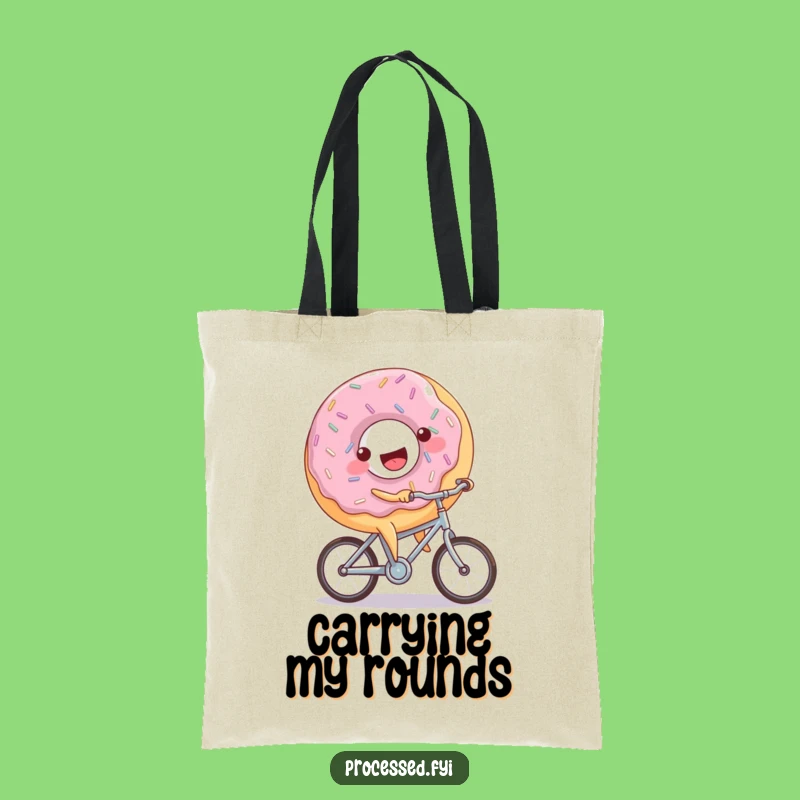 Funny Donut Bicycle Tote Bag: Joyful Sprinkled Rider Carry-all