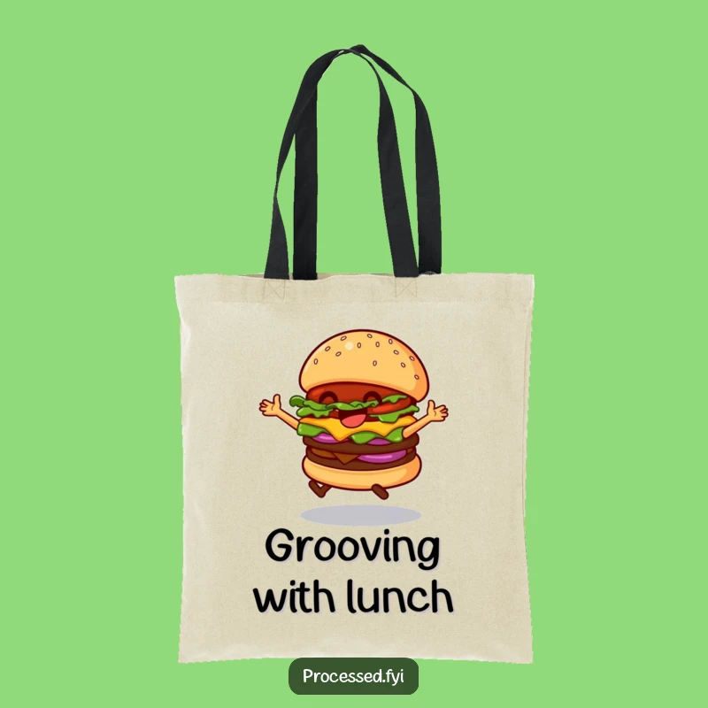 Funny Dancing Hamburger Tote Bag - Carry Your Fun and Hilarious Style!