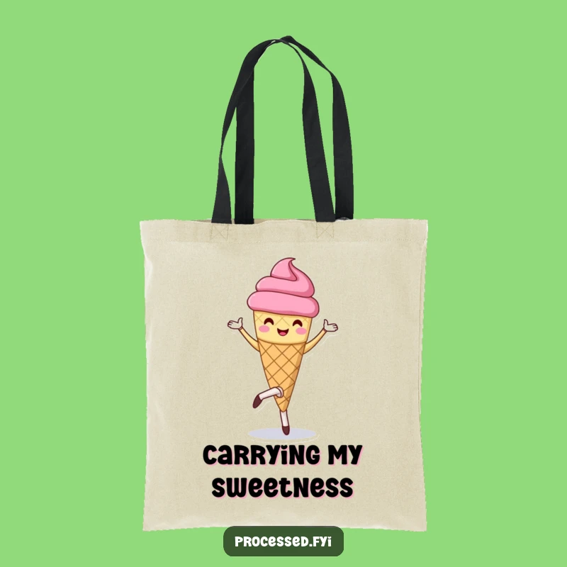 Funny Ice Cream Pirouette Tote Bag: Carry Your Sweet Style