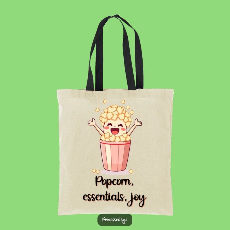 Funny Popcorn Tote Bag: Leaping Snack Character, Stylish & Hilarious Carry-All