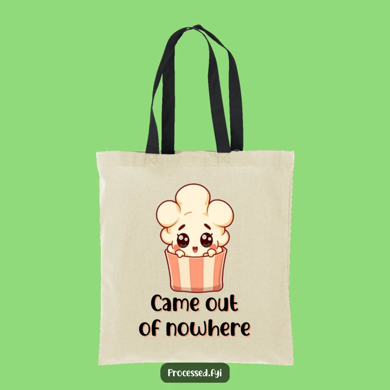 Funny Surprised Popcorn Kernel Tote Bag - Carry Your Laughs Everywhere!