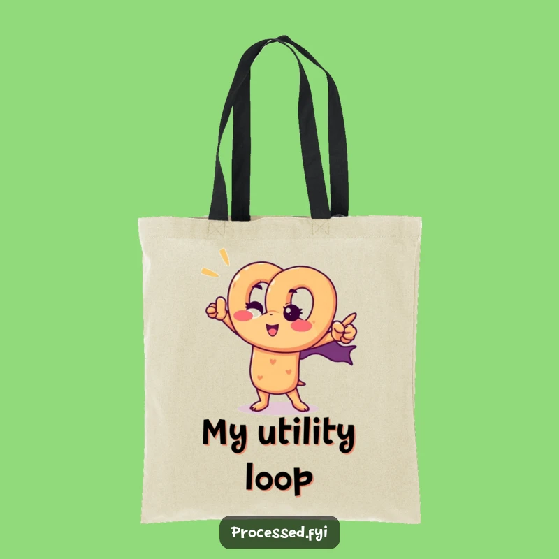 Funny Pretzel Superhero Tote Bag: Winking Snack Hero Carry-all