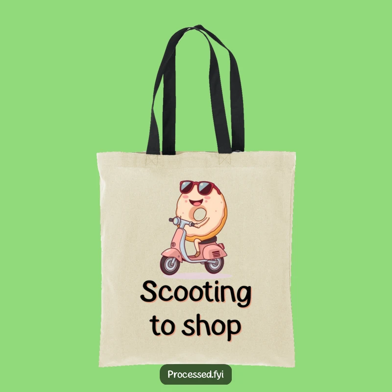 Funny Donut Scooter Tote Bag - Carry Your Cool with Hilarious Style!